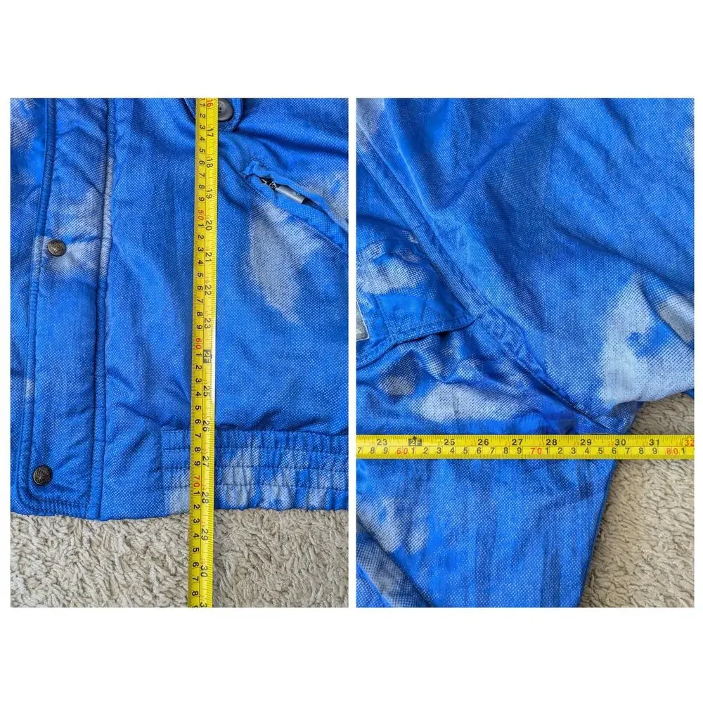 VTG LUHTA Ski Jacket Mens US40 Blue Bear Paw Print Streetwear Retro Snowboarding